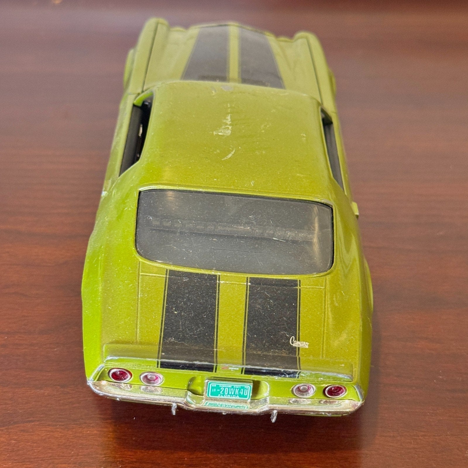 ERTL 1970 Chevrolet Camaro Z28 Green w/ Black Stripes 1/18 Scale Diecast Model Car | Parts Car - Product Image