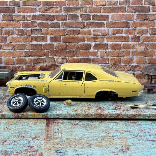 ERTL 1970 Nova SS Yellow 1/18 Scale Diecast Model Car | Parts Car - Product Image