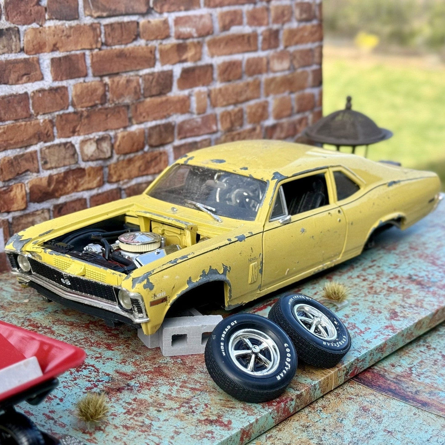 ERTL 1970 Nova SS Yellow 1/18 Scale Diecast Model Car | Parts Car - Product Image