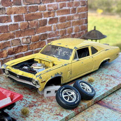 ERTL 1970 Nova SS Yellow 1/18 Scale Diecast Model Car | Parts Car - Product Image