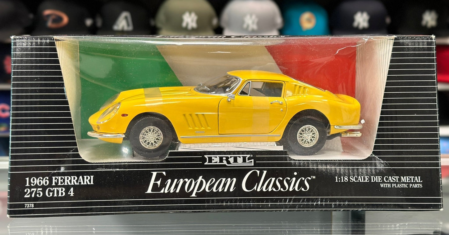ERTL Ferrari 275 GTB-4 Yellow 1/18 Scale Diecast Model Car | New - Product Image