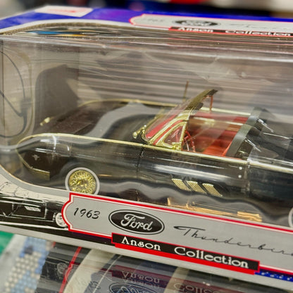 1/18 1963 Ford Thunderbird Convertible Black/Red Anson Classics | New