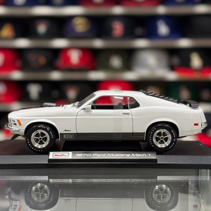 Maisto 1/18 1970 Ford Mustang Mach 1 Rare White Diecast Model Car | New