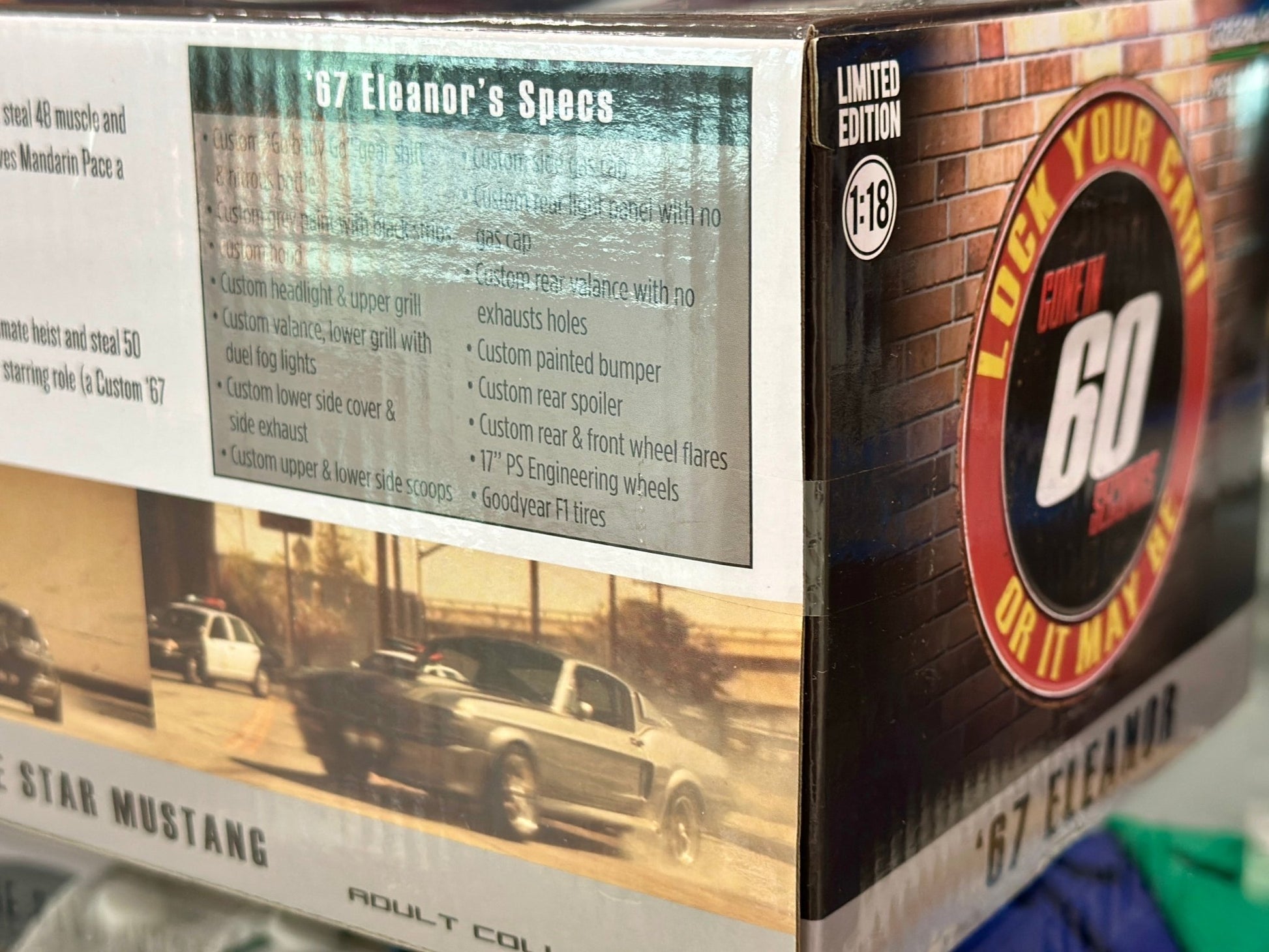 Greenlight 61 1967 Ford Mustang 'Eleanor Gone in 60 Seconds Movie Car' 1/18 Scale Diecast Model Car - Product Image