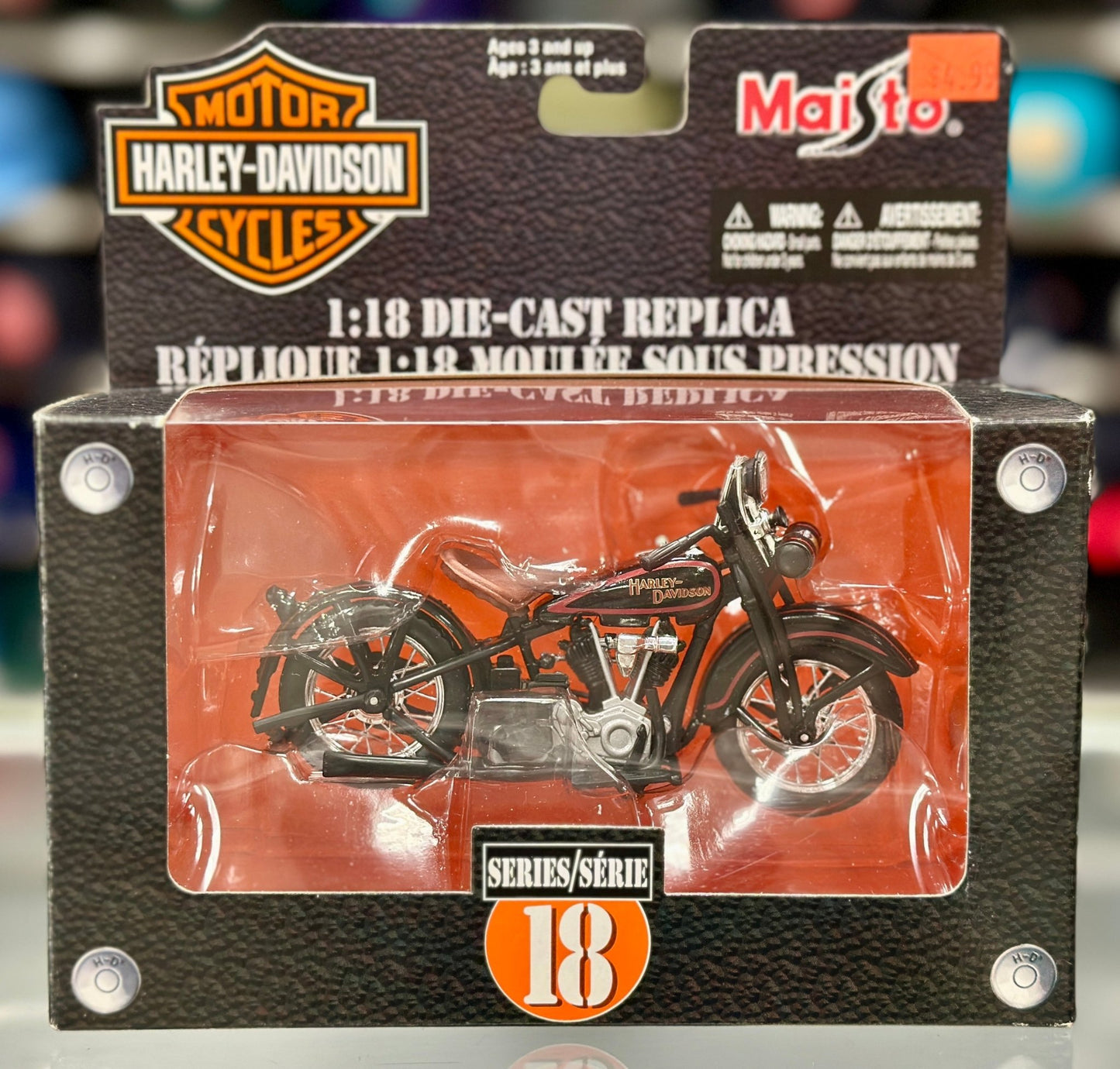 Harley Davidson Motorcycle Motorbike Maisto Two Wheeler 1/18 Scale Diecast | New - Product Image