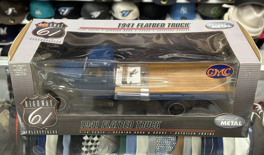 Highway 61 1941 GMC Flatbed Truck Blue 1/16 Scale Diecast Model Car | New - Product Image