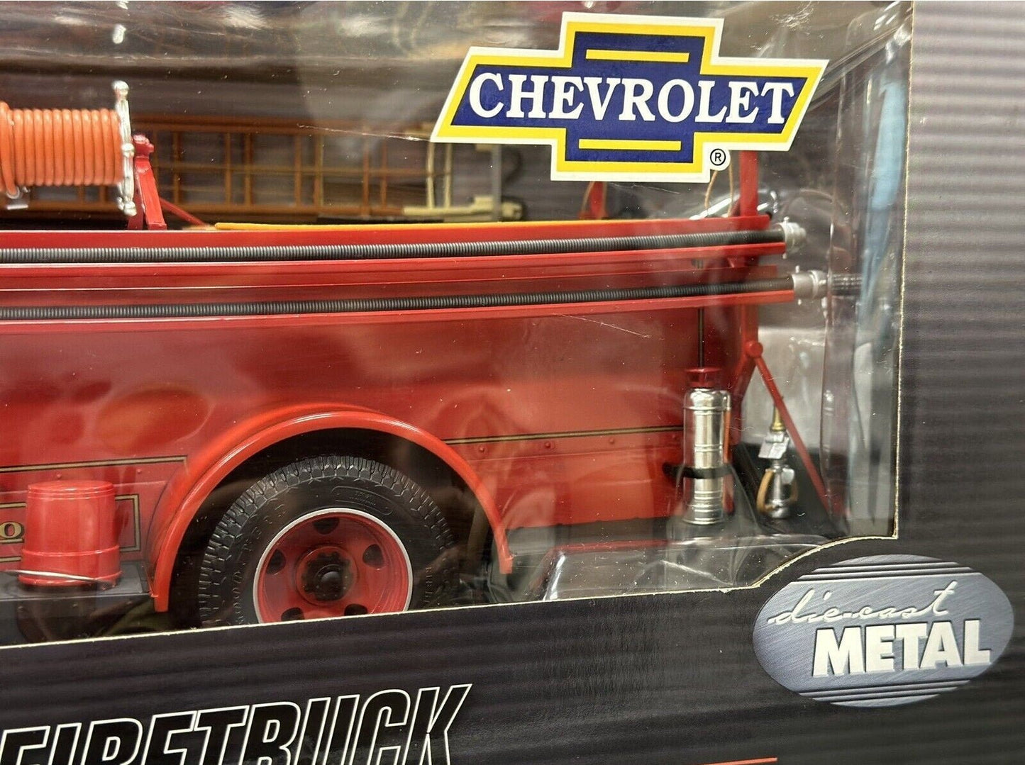 Highway 61 Chevy Chevrolet Pumper Firetruck Red 1/16 Scale Diecast Model Car | New - Product Image