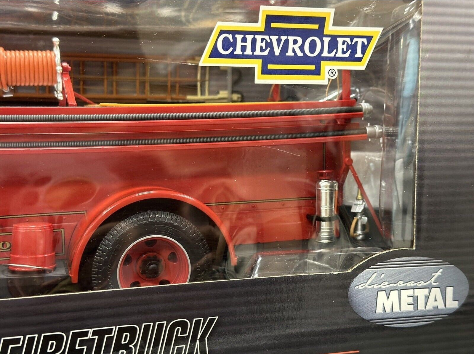 Highway 61 Chevy Chevrolet Pumper Firetruck Red 1/16 Scale Diecast Model Car | New - Product Image