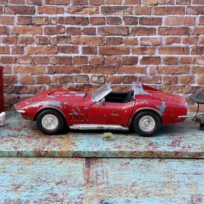 Hot Wheels 1969 Corvette Stingray Red 1/18 Scale Diecast Model Car | Parts Car - Product Image