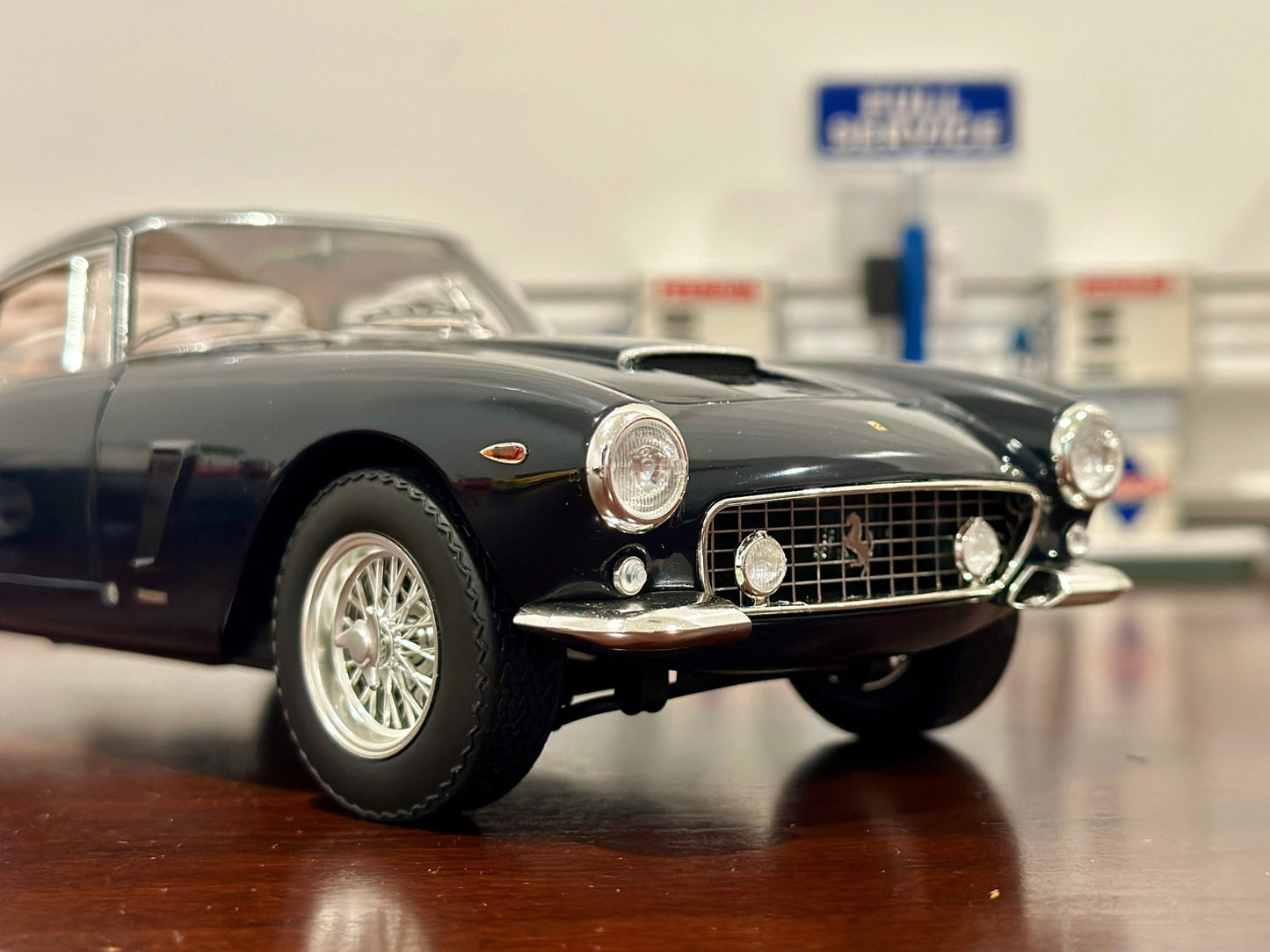 Hot Wheels Elite Ferrari 250 SWB Midnight Blue 1/18 Scale Diecast Model Car | Limited Edition - Product Image
