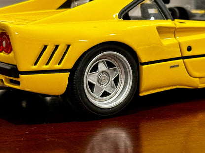 Hot Wheels Elite Ferrari 288 GTO Yellow 1/18 Scale Diecast Model Car | In Box - Product Image