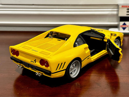 Hot Wheels Elite Ferrari 288 GTO Yellow 1/18 Scale Diecast Model Car | In Box - Product Image