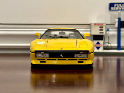 Hot Wheels Elite Ferrari 288 GTO Yellow 1/18 Scale Diecast Model Car | In Box - Product Image