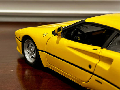 Hot Wheels Elite Ferrari 288 GTO Yellow 1/18 Scale Diecast Model Car | In Box - Product Image