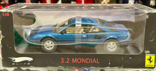 Hot Wheels Elite Ferrari 3.2 Mondial Blue 1/18 Scale Diecast Model Car | Limited Edition - Product Image