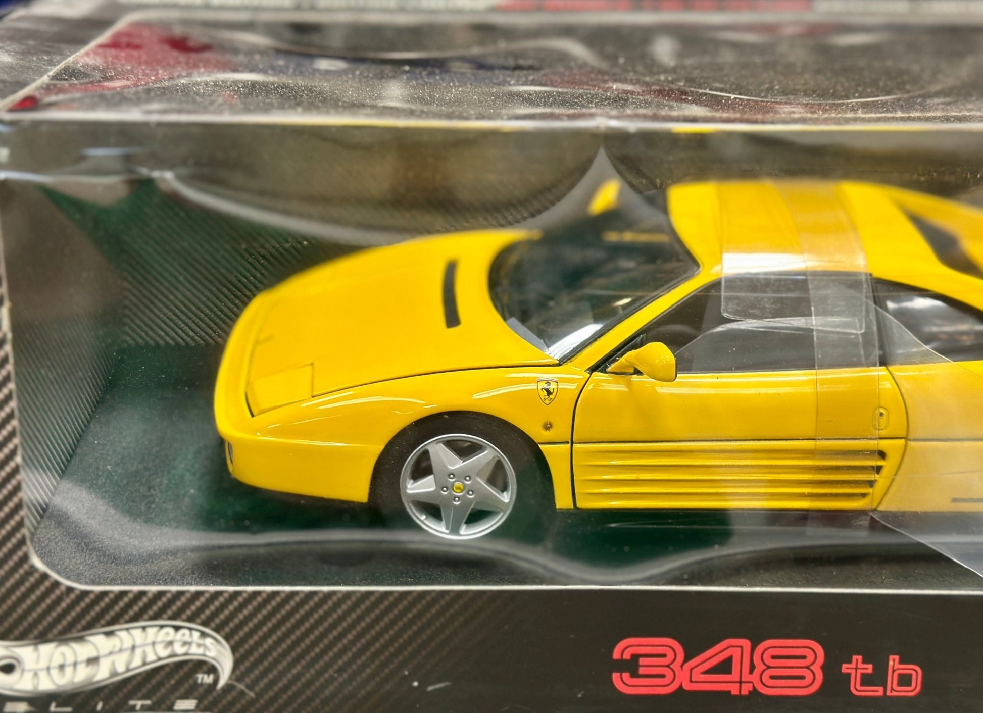 Hot Wheels Elite Ferrari 348 TB Yellow 1/18 Scale Diecast Model Car | New - Product Image