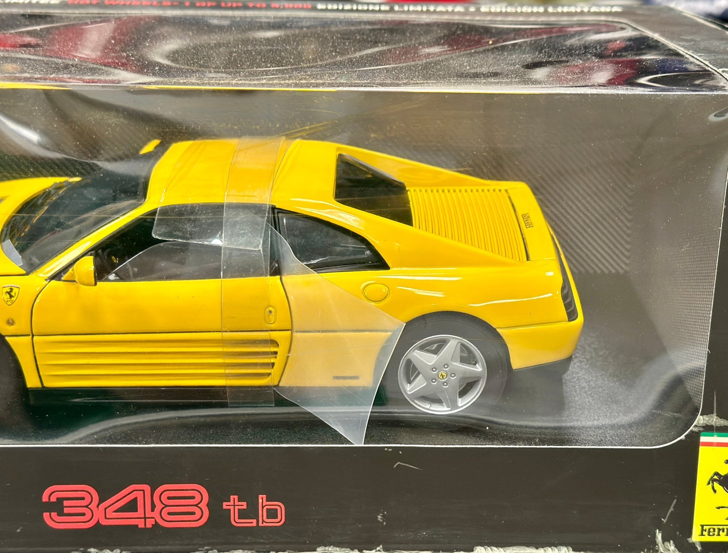 Hot Wheels Elite Ferrari 348 TB Yellow 1/18 Scale Diecast Model Car | New - Product Image