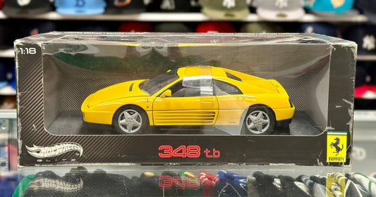 Hot Wheels Elite Ferrari 348 TB Yellow 1/18 Scale Diecast Model Car | New - Product Image