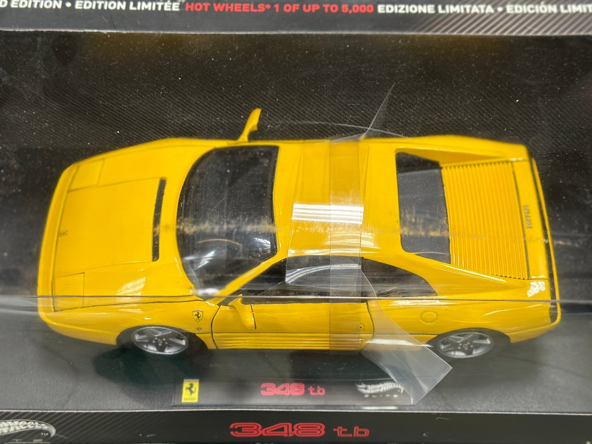Hot Wheels Elite Ferrari 348 TB Yellow 1/18 Scale Diecast Model Car | New - Product Image