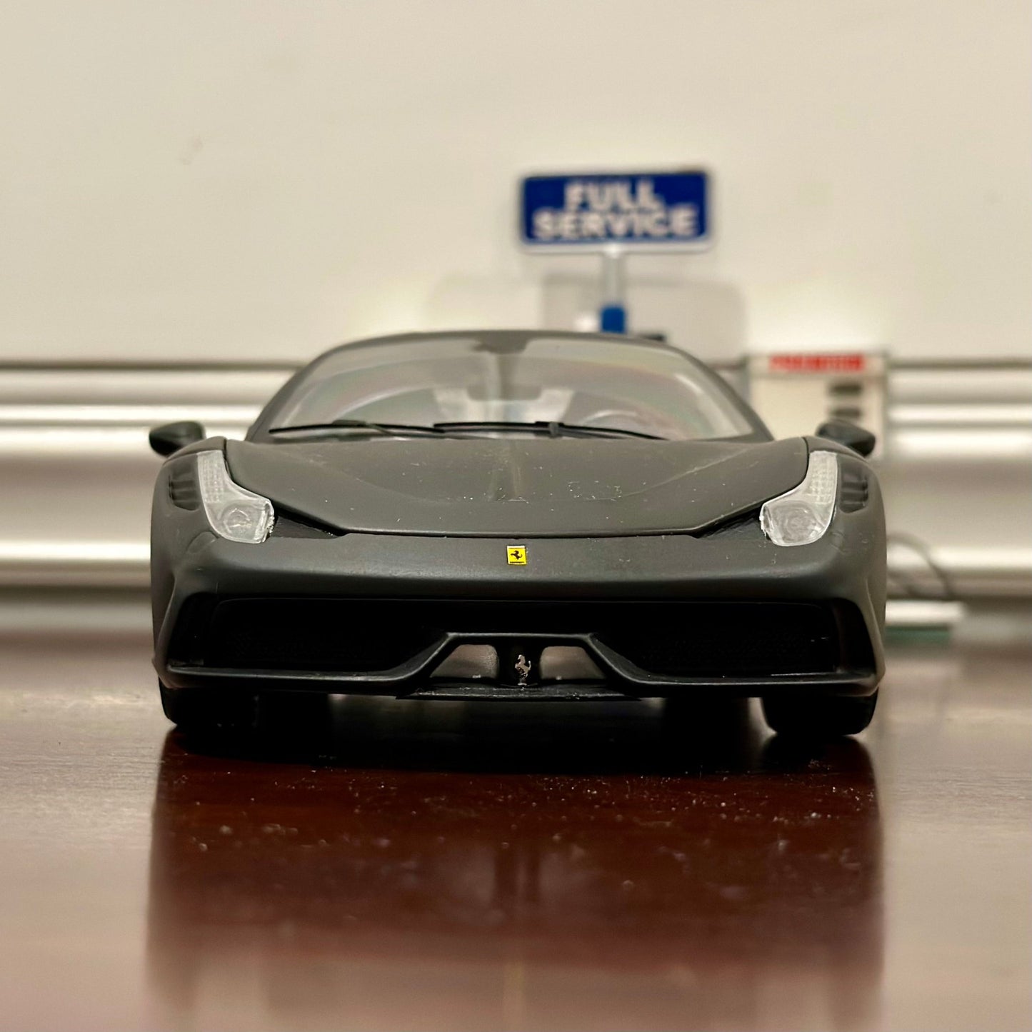 Hot Wheels Elite Ferrari 458 Speciale Matte Black w/ Gray Wheels 1/18 Scale Diecast Model Car | Limited Edition - Product Image