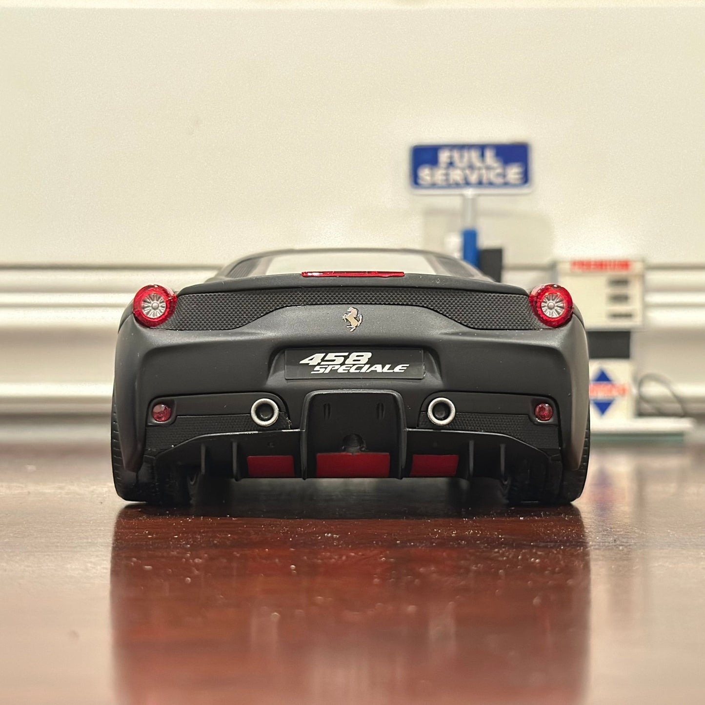 Hot Wheels Elite Ferrari 458 Speciale Matte Black w/ Gray Wheels 1/18 Scale Diecast Model Car | Limited Edition - Product Image