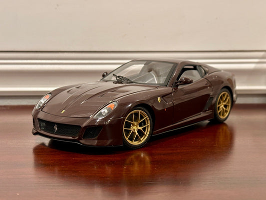 Hot Wheels Elite Ferrari 599 GTO0 'Michael Manns Edition' Purple w/ Gold Wheels 1/18 Scale Diecast Model Car | Limited Edition - Product Image