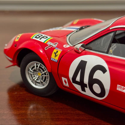 Hot Wheels Elite Ferrari Dino 246 GT Race Configuration 1/18 Scale Diecast Model Car | Limited Edition - Product Image