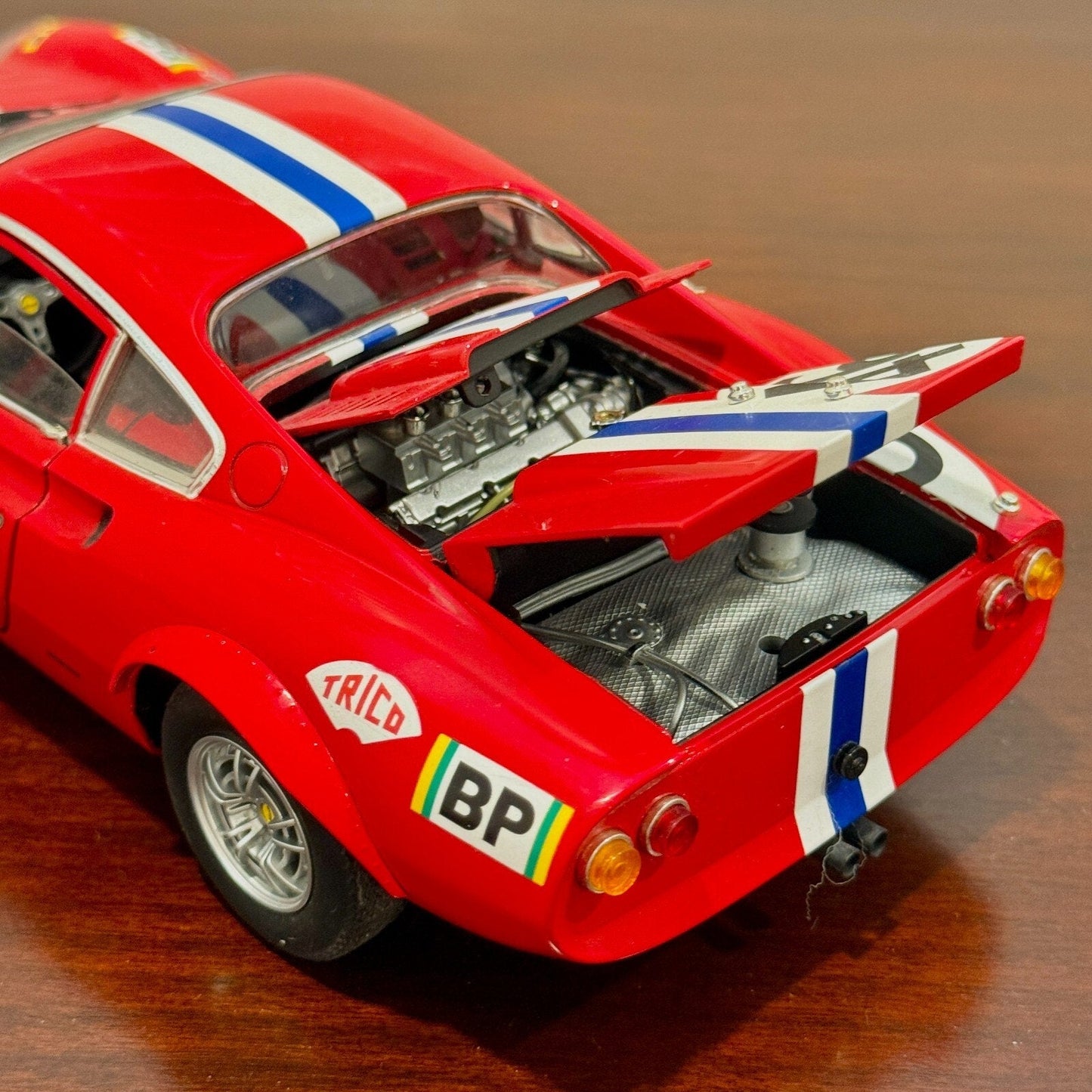 Hot Wheels Elite Ferrari Dino 246 GT Race Configuration 1/18 Scale Diecast Model Car | Limited Edition - Product Image