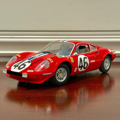Hot Wheels Elite Ferrari Dino 246 GT Race Configuration 1/18 Scale Diecast Model Car | Limited Edition - Product Image
