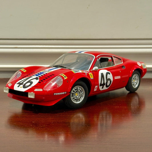 Hot Wheels Elite Ferrari Dino 246 GT Race Configuration 1/18 Scale Diecast Model Car | Limited Edition - Product Image