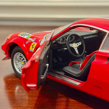 Hot Wheels Elite Ferrari Dino 246 GT Race Configuration 1/18 Scale Diecast Model Car | Limited Edition - Product Image