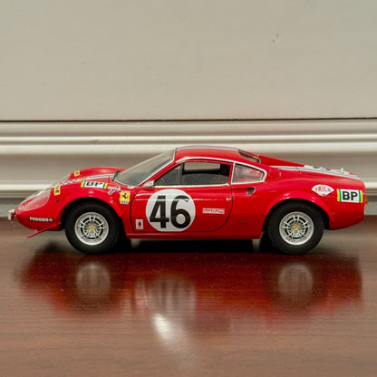 Hot Wheels Elite Ferrari Dino 246 GT Race Configuration 1/18 Scale Diecast Model Car | Limited Edition - Product Image