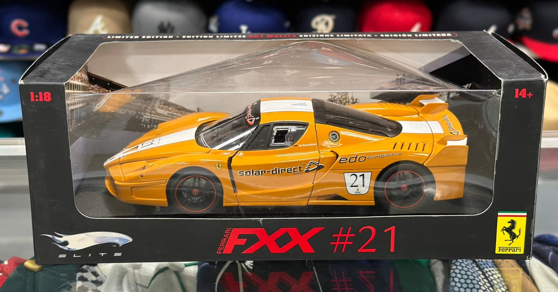 Hot Wheels Elite Ferrari Enzo FXX #21 Orange 1/18 Scale Diecast Model Car - Product Image