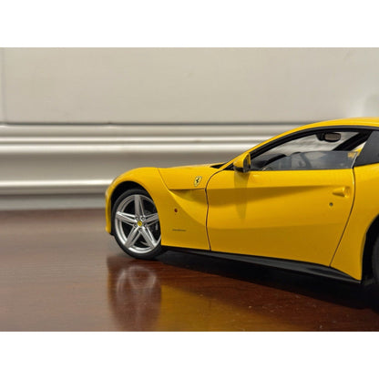 Hot Wheels Elite Ferrari F12 Giallo-Modena Yellow 1/18 Scale Diecast Model Car | Limited Edition - Product Image