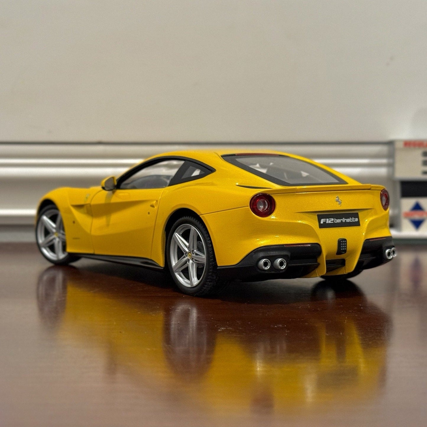 Hot Wheels Elite Ferrari F12 Giallo-Modena Yellow 1/18 Scale Diecast Model Car | Limited Edition - Product Image