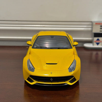 Hot Wheels Elite Ferrari F12 Giallo-Modena Yellow 1/18 Scale Diecast Model Car | Limited Edition - Product Image