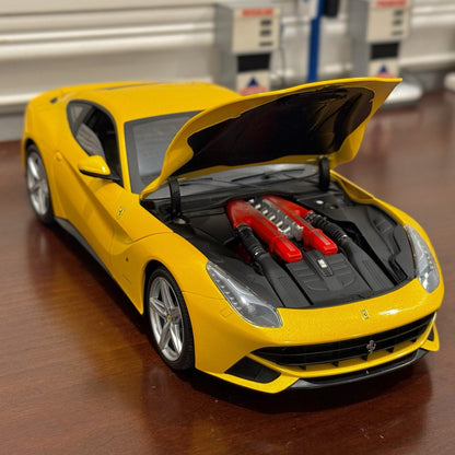 Hot Wheels Elite Ferrari F12 Giallo-Modena Yellow 1/18 Scale Diecast Model Car | Limited Edition - Product Image