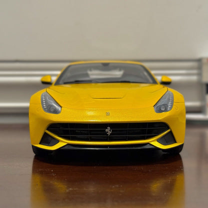 Hot Wheels Elite Ferrari F12 Giallo-Modena Yellow 1/18 Scale Diecast Model Car | Limited Edition - Product Image
