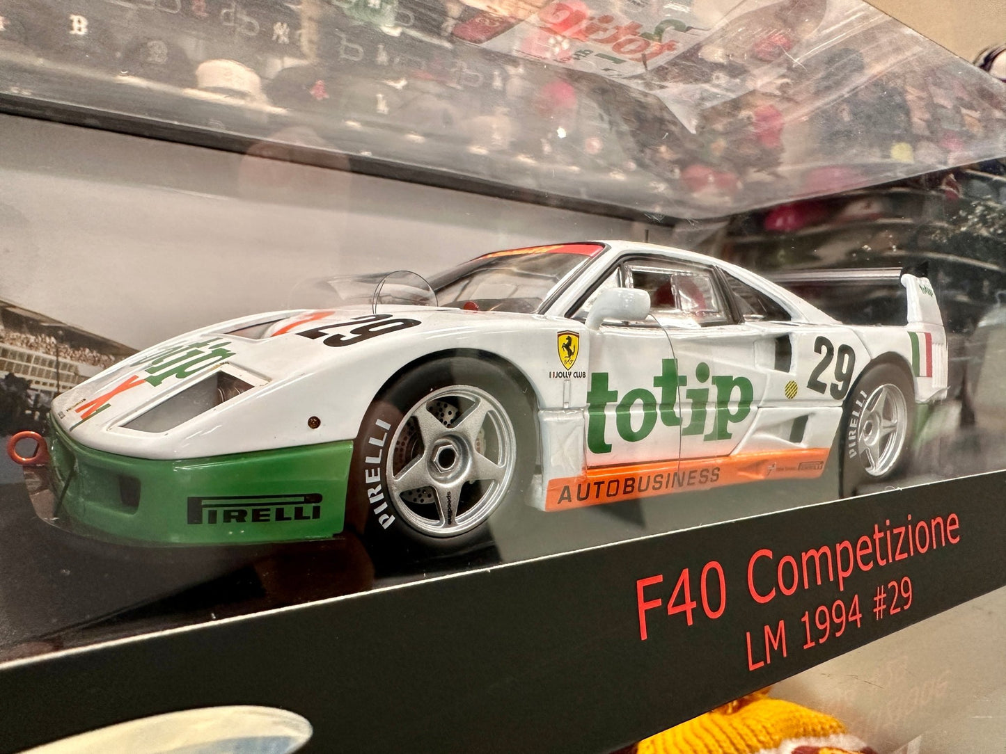 Hot Wheels Elite Ferrari F40 Competizione '#29) Totip Le Mans 24hr' 1/18 Scale Diecast Model Car | New - Product Image