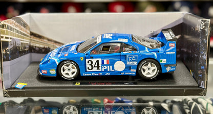 Hot Wheels Elite Ferrari F40 Competizione 'Pilot Edition' Blue 1/18 Scale Diecast Model Car | Limited Edition - Product Image