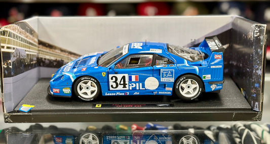 Hot Wheels Elite Ferrari F40 Competizione 'Pilot Edition' Blue 1/18 Scale Diecast Model Car | Limited Edition - Product Image