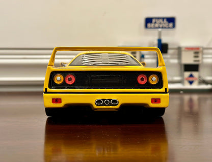Hot Wheels Elite Ferrari F40 Yellow 1/18 Scale Diecast Model Car | Limited Edition - Product Image