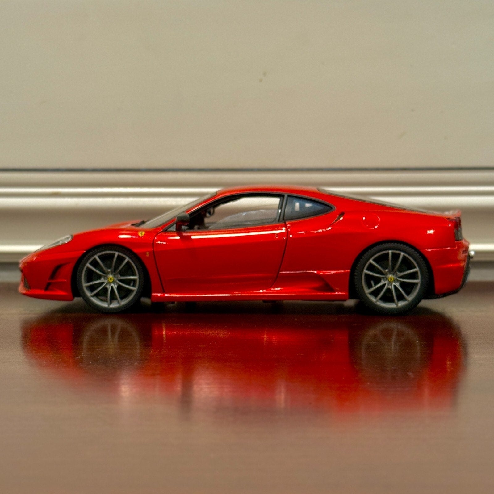 Hot Wheels Elite Ferrari F430 Scuderia Red w/ Silver Stripes 1/18 Scale Diecast Model Car | Limited Edition - Product Image