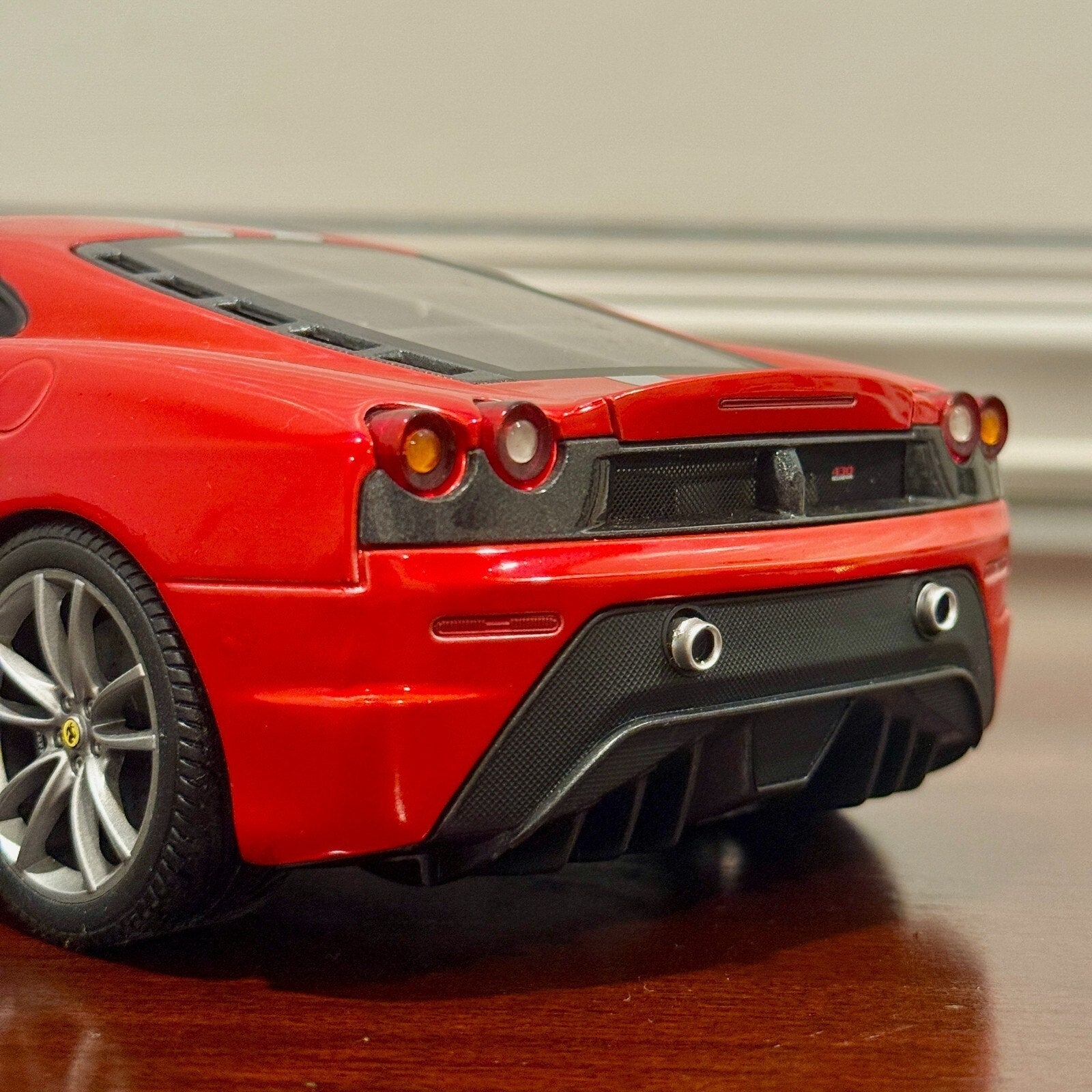 Hot Wheels Elite Ferrari F430 Scuderia Red w/ Silver Stripes 1/18 Scale Diecast Model Car | Limited Edition - Product Image