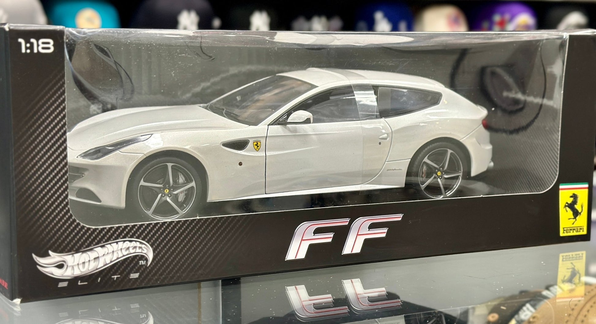 Hot Wheels Elite Ferrari FF White 1/18 Scale Diecast Model Car | Limited Edition - Product Image