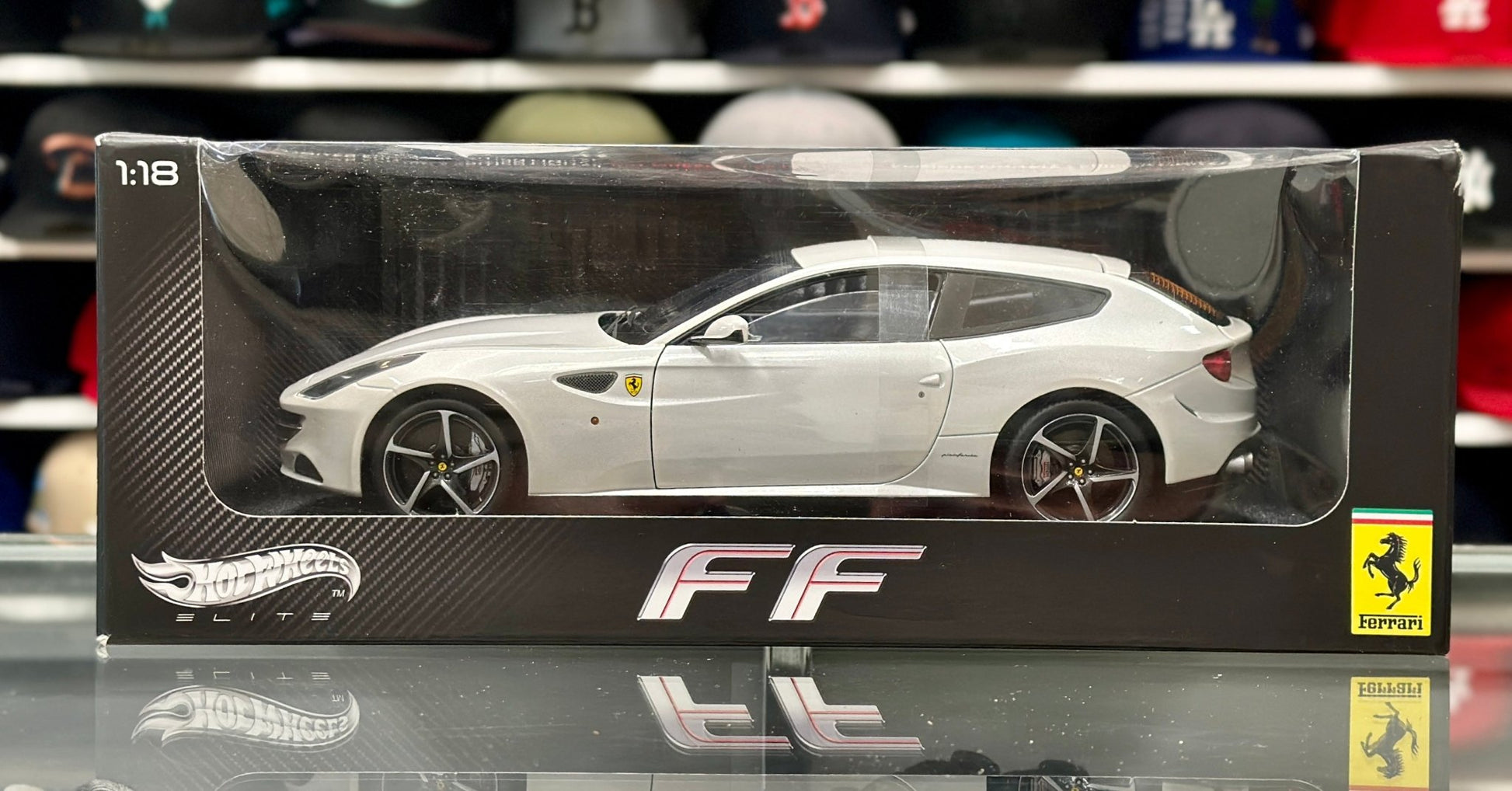 Hot Wheels Elite Ferrari FF White 1/18 Scale Diecast Model Car | Limited Edition - Product Image