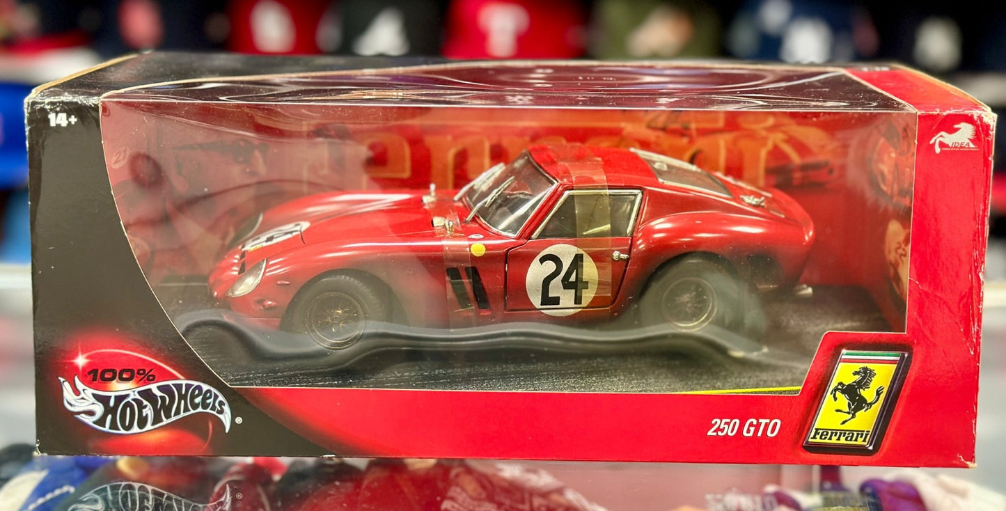 Hot Wheels Ferrari 250 GTO 'After Race' Red 1/18 Scale Diecast Model Car | New - Product Image