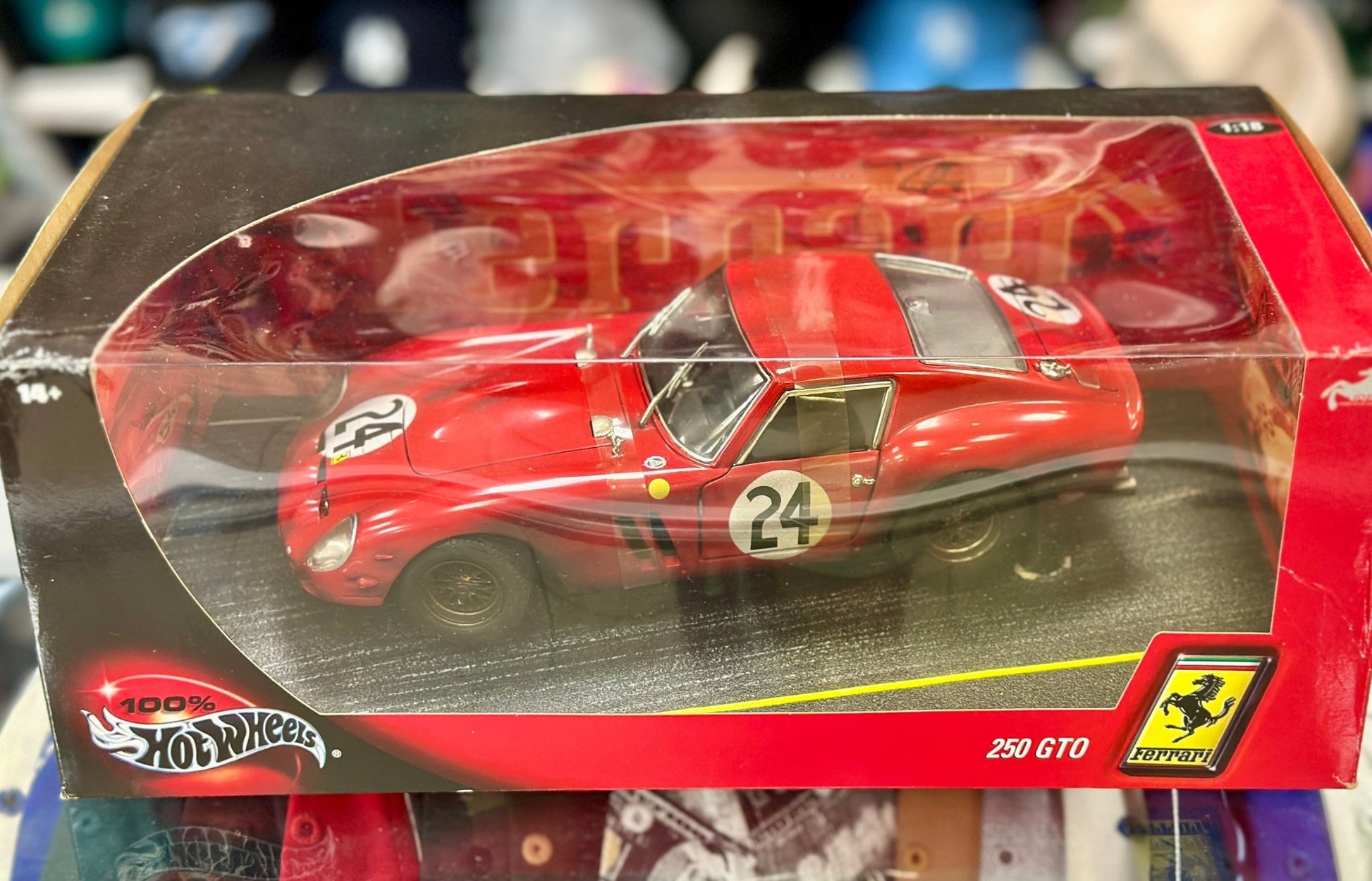 Hot Wheels Ferrari 250 GTO 'After Race' Red 1/18 Scale Diecast Model Car | New - Product Image