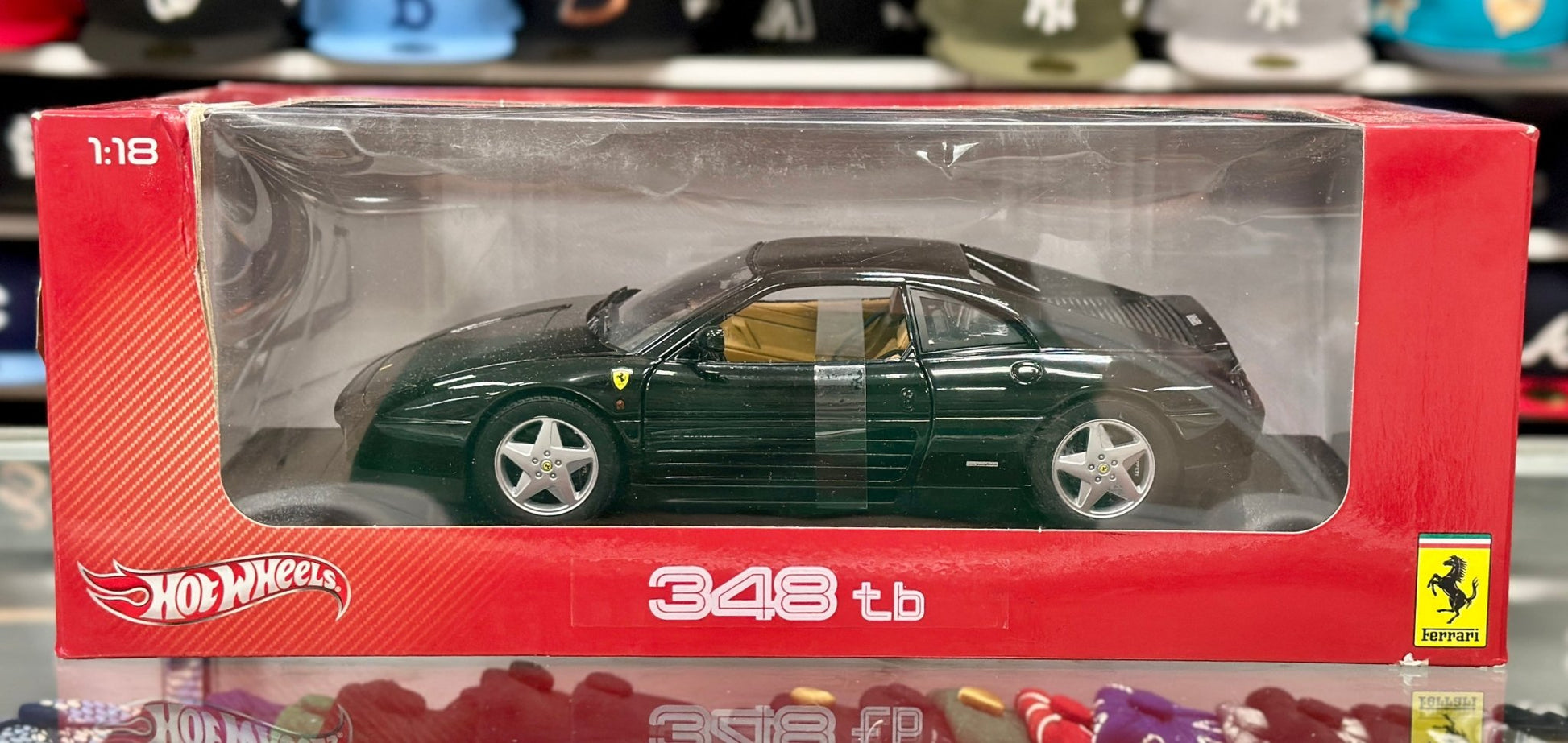 Hot Wheels Ferrari 348 TB Black 1/18 Scale Diecast Model Car | New - Product Image