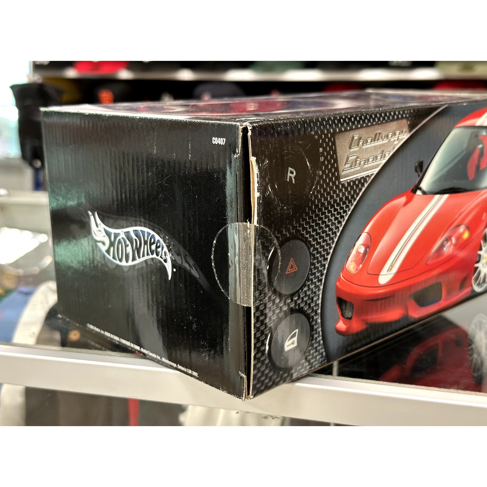 Hot Wheels Ferrari 360 Challenge Stradale Red w/ White Stripes 1/18 Scale Diecast Model Car | New - Product Image